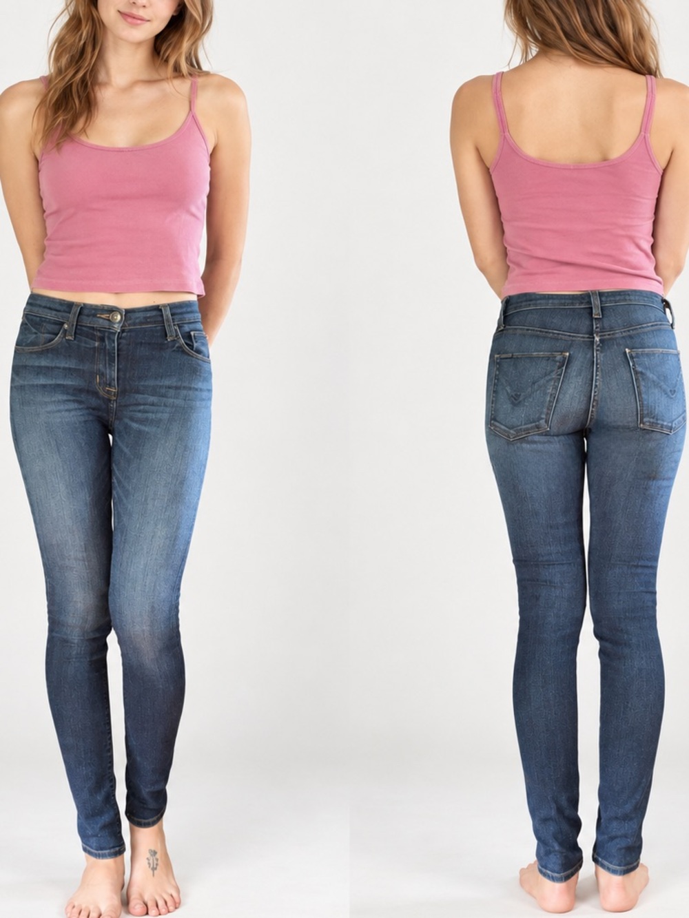 Hudson Natalie Midrise Super Skinny BlueSkinny Jeans Sz 25